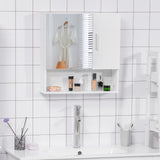 easycomfort easycomfort specchiera bagno in legno a 2 ante e ripiano aperto 54x15 2x55 3cm bianco