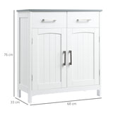easycomfort easycomfort mobiletto bagno con 2 ante 2 cassetti e ripiano regolabile in mdf 68x33x76cm