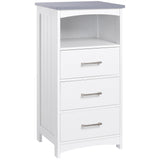 easycomfort easycomfort mobiletto bagno con scaffale aperto e 3 cassetti in mdf 40x33x80cm bianco