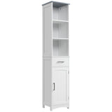 easycomfort easycomfort armadietto bagno con scaffale a 3 livelli 1 cassetto e 1 mobiletto 34x30x163cm