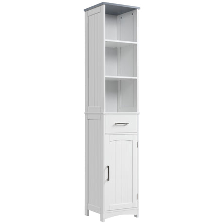 easycomfort easycomfort armadietto bagno con scaffale a 3 livelli 1 cassetto e 1 mobiletto 34x30x163cm