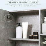 easycomfort easycomfort specchiera bagno a parete con anta e mensole laterali in legno 80x19 8x64cm