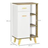 easycomfort easycomfort mobile bagno moderno con armadietto cassetto e ripiani in legno 50x30x89cm bianco
