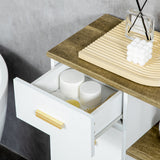 easycomfort easycomfort mobile bagno moderno con armadietto cassetto e ripiani in legno 50x30x89cm bianco