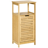 easycomfort easycomfort mobiletto bagno con cesto multiuso per bucato e giocattoli in mdf e bambu 40x30x86 5cm