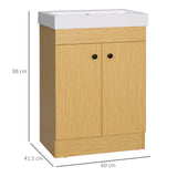 easycomfort easycomfort mobile bagno sotto lavabo in truciolato con ripiani regolabili e lavello curvo 60x41 5x88 cm