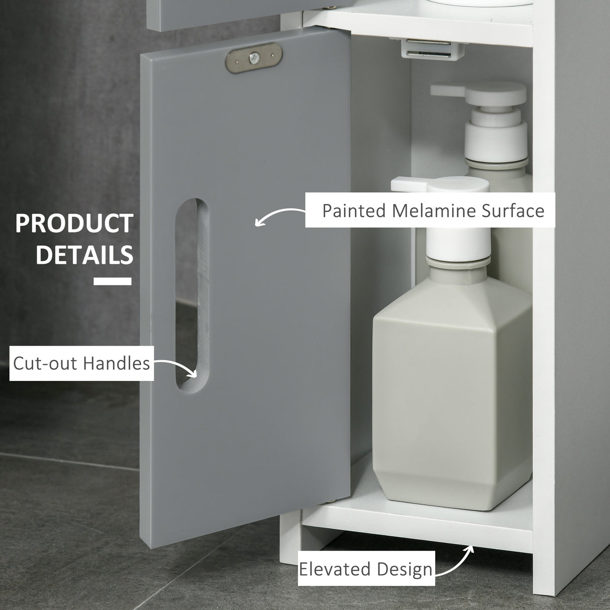 easycomfort easycomfort colonna bagno con mensole e armadietti mobile alto salvaspazio in legno 15x17x120cm bianco e grigio