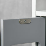 easycomfort easycomfort colonna bagno con mensole e armadietti mobile alto salvaspazio in legno 15x17x120cm bianco e grigio