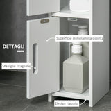 easycomfort easycomfort colonna bagno con mensole e armadietti mobile alto salvaspazio in legno 15x17x120cm bianco