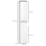 easycomfort easycomfort mobile bagno con ripiano regolabile 2 ripiani chiusi e un cassetto in legno 30x28x180 cm bianco