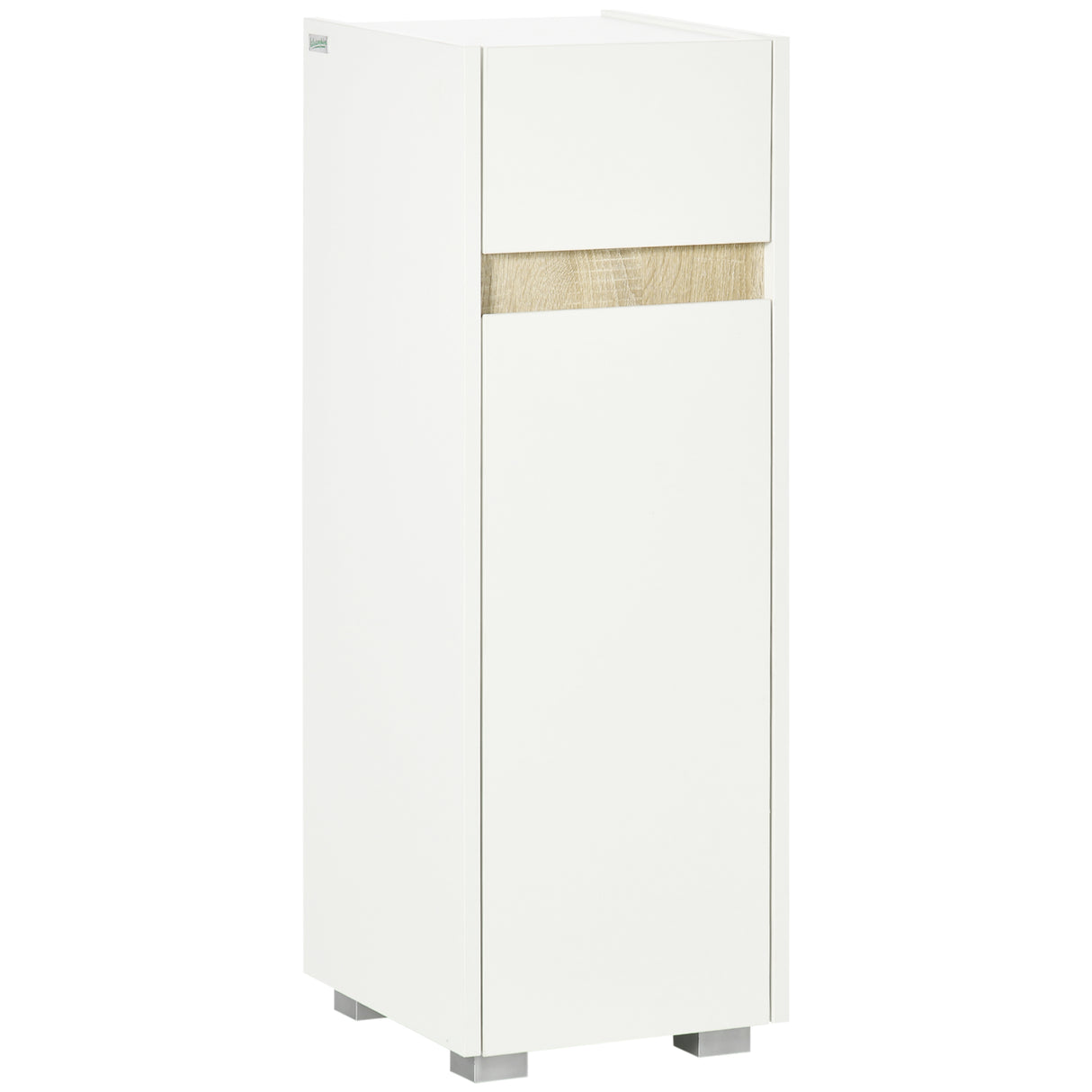 easycomfort easycomfort mobiletto bagno con cassetto e armadietto con mensola regolabile in legno 30x33x88cm bianco