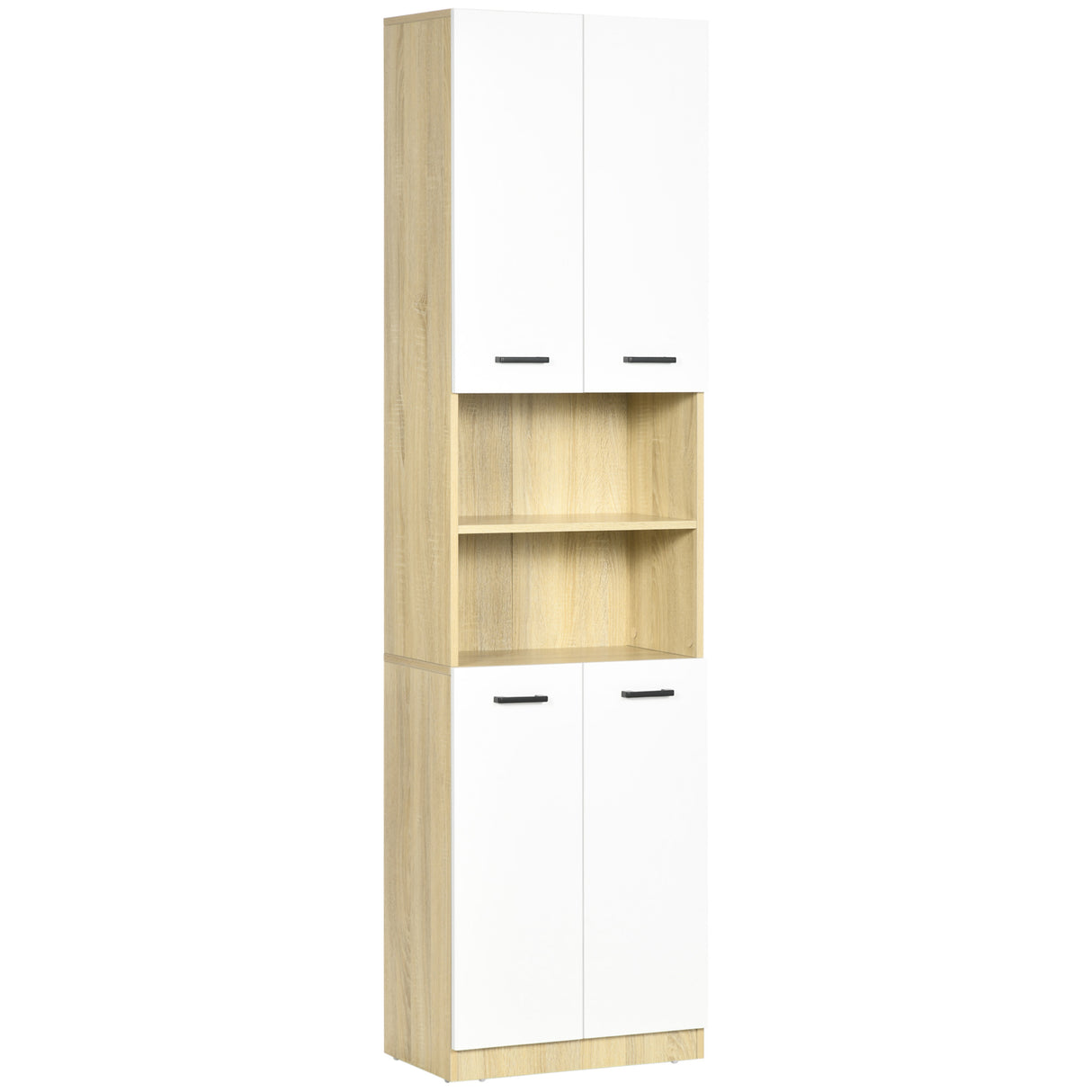 easycomfort easycomfort mobile bagno in truciolato bianco con 2 armadietti con ante e 2 ripiani aperti 53x33 5x195 7 cm