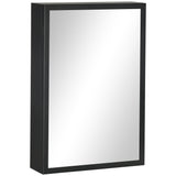 easycomfort easycomfort specchiera bagno in acciaio con armadietto a 3 ripiani e chiusura ammortizzata 40x12x60 cm nero