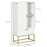 easycomfort easycomfort mobiletto bagno moderno con armadietto cassetto e mensola regolabile 60x30x120cm bianco