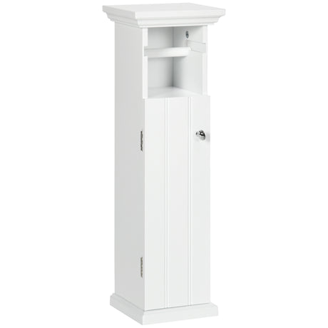 easycomfort easycomfort mobile bagno con porta carta igienica e armadietto in legno mdf 21 5x17 8x66 5cm bianco