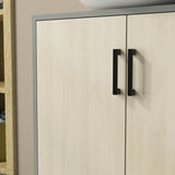 easycomfort easycomfort mobile bagno sottolavabo con doppia anta e ripiano in truciolato 60x30x60cm grigio e color quercia