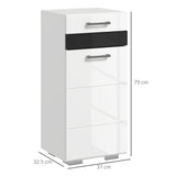 easycomfort easycomfort mobiletto bagno in mdf con cassetto e armadietto con ripiano interno regolabile 37x32 5x79 cm bianco