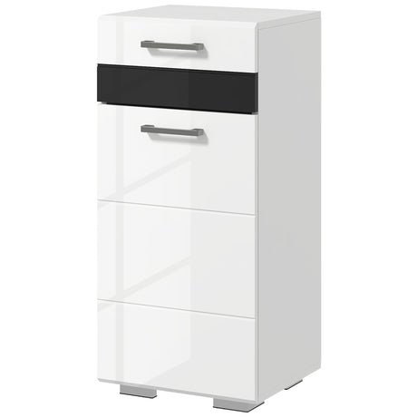 easycomfort easycomfort mobiletto bagno in mdf con cassetto e armadietto con ripiano interno regolabile 37x32 5x79 cm bianco