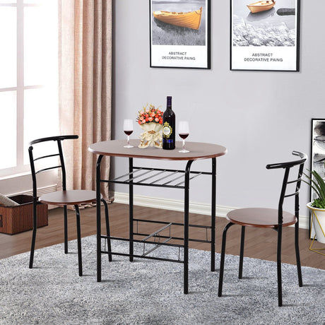 easycomfort easycomfort set tavolo moderno con 2 sedie per sala da pranzo set 3 pezzi mobili salvaspazio da cucina balcone ristorante o bar marrone e nero ean 8054111847506