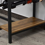 easycomfort easycomfort set tavolo 2 sgabelli alti da bar in legno isola cucina con portabottiglie e portabicchieri in stile industriale ean 8055776914565