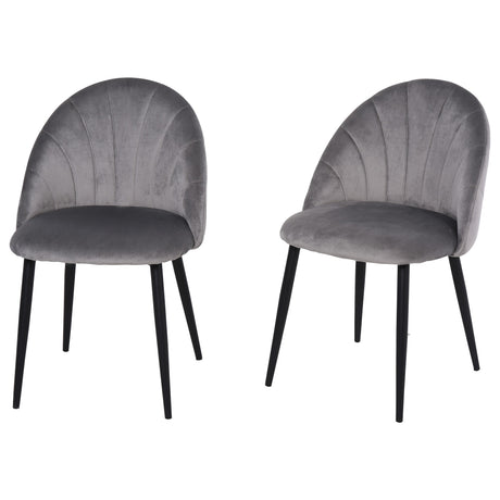 easycomfort easycomfort set 2 sedie sala da pranzo e soggiorno imbottite design nordico ed ergonomico in metallo e velluto 52x54x79 cm grigio ean 8055776910635