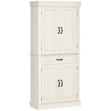 easycomfort easycomfort credenza cucina con 2 armadietti e cassetto in stile coloniale 80x35x180cm bianco