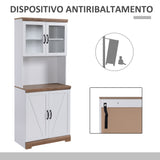 easycomfort easycomfort dispensa cucina in mdf con armadietto superiore e inferiore a 2 ante e piano di lavoro 72x40x178 cm