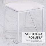 easycomfort easycomfort set 4 sedie imbottite per sala da pranzo con rivestimento in similpelle 41x50x91cm bianco