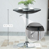 easycomfort easycomfort tavolo rotondo da bar con piano girevole altezza regolabile con leva a gas e base nero