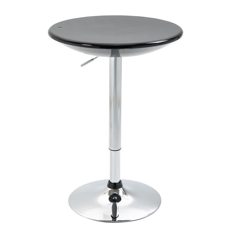 easycomfort easycomfort tavolo rotondo da bar con piano girevole altezza regolabile con leva a gas e base nero