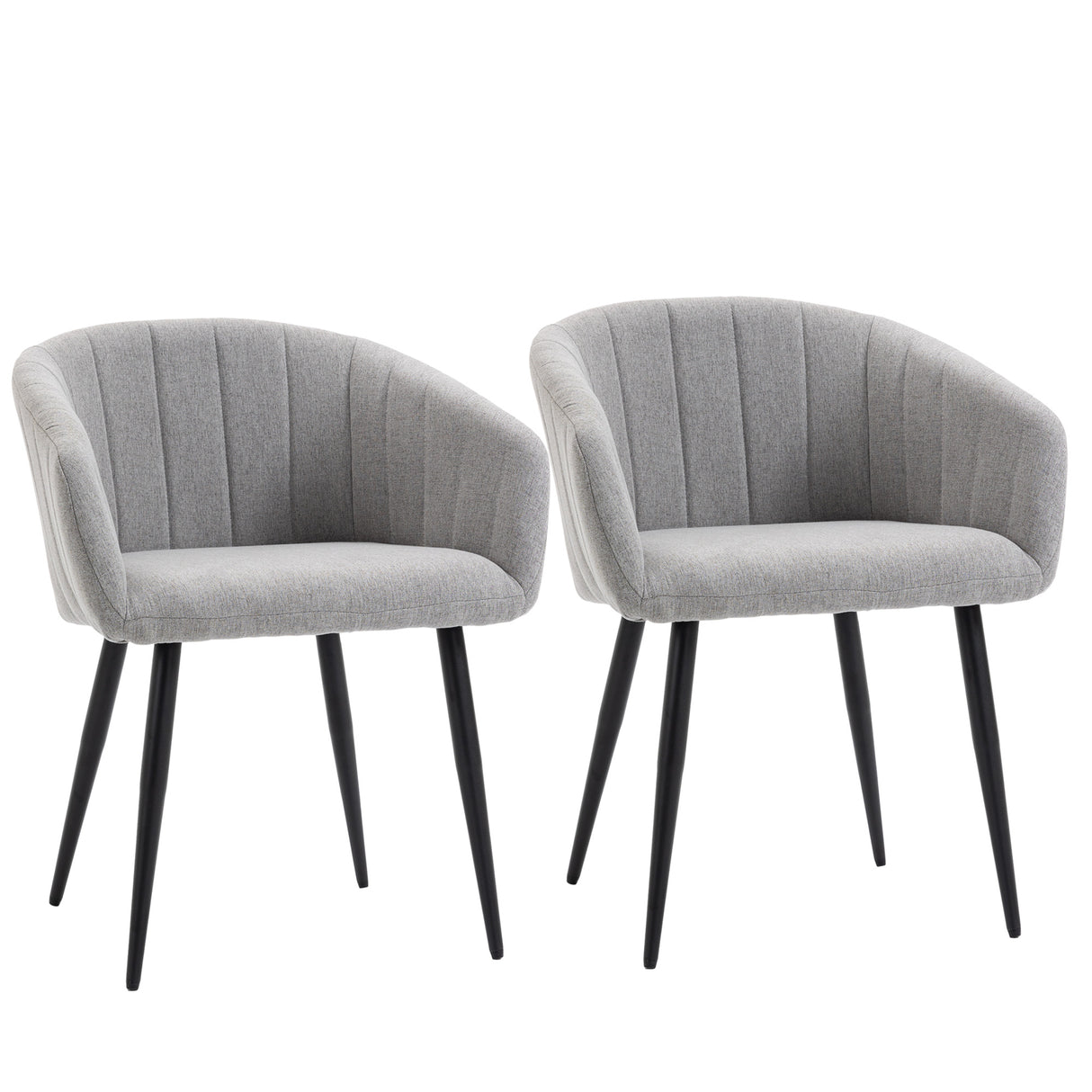 easycomfort easycomfort set di 2 sedie imbottite moderne con rivestimento in tessuto sedie per soggiorno e salotto grigio chiaro