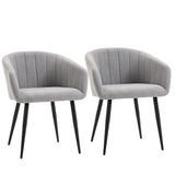 easycomfort easycomfort set di 2 sedie imbottite moderne con rivestimento in tessuto sedie per soggiorno e salotto grigio chiaro