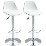 easycomfort easycomfort set 2 sgabelli da bar girevoli con schienale poggiapiedi e altezza regolabile 38x42x82 104cm bianco