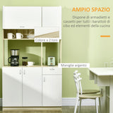 easycomfort easycomfort mobile buffet a 4 porte per cucina con 3 armadietti cassetto e piano dappoggio in truciolato 102x48x180 cm