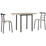 easycomfort easycomfort set da pranzo 3 pezzi con 2 sedie e 1 tavolo da pranzo ovale in mdf e acciaio per spazi limitati