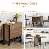 easycomfort easycomfort tavolo pieghevole con 6 ruote e mensola stile industriale in legno e metallo marrone chiaro