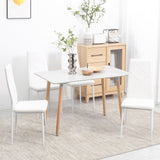 easycomfort easycomfort set di 4 sedie da pranzo con schienale alto in finta pelle e acciaio 41x50x97cm bianco