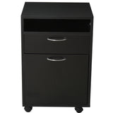 easycomfort easycomfort cassettiera portadocumenti da ufficio in legno nero con 2 cassetti 4 ruote ominidirezionali 40 x 35 x 60cm ean 8054111843461