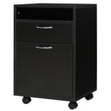 easycomfort easycomfort cassettiera portadocumenti da ufficio in legno nero con 2 cassetti 4 ruote ominidirezionali 40 x 35 x 60cm ean 8054111843461