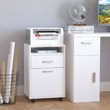 easycomfort easycomfort cassettiera portadocumenti da ufficio in legno bianco con 2 cassetti 4 ruote ominidirezionali 40 x 35 x 60cm ean 8054111845441