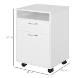 easycomfort easycomfort cassettiera portadocumenti da ufficio in legno bianco con 2 cassetti 4 ruote ominidirezionali 40 x 35 x 60cm ean 8054111845441