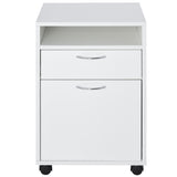 easycomfort easycomfort cassettiera portadocumenti da ufficio in legno bianco con 2 cassetti 4 ruote ominidirezionali 40 x 35 x 60cm ean 8054111845441