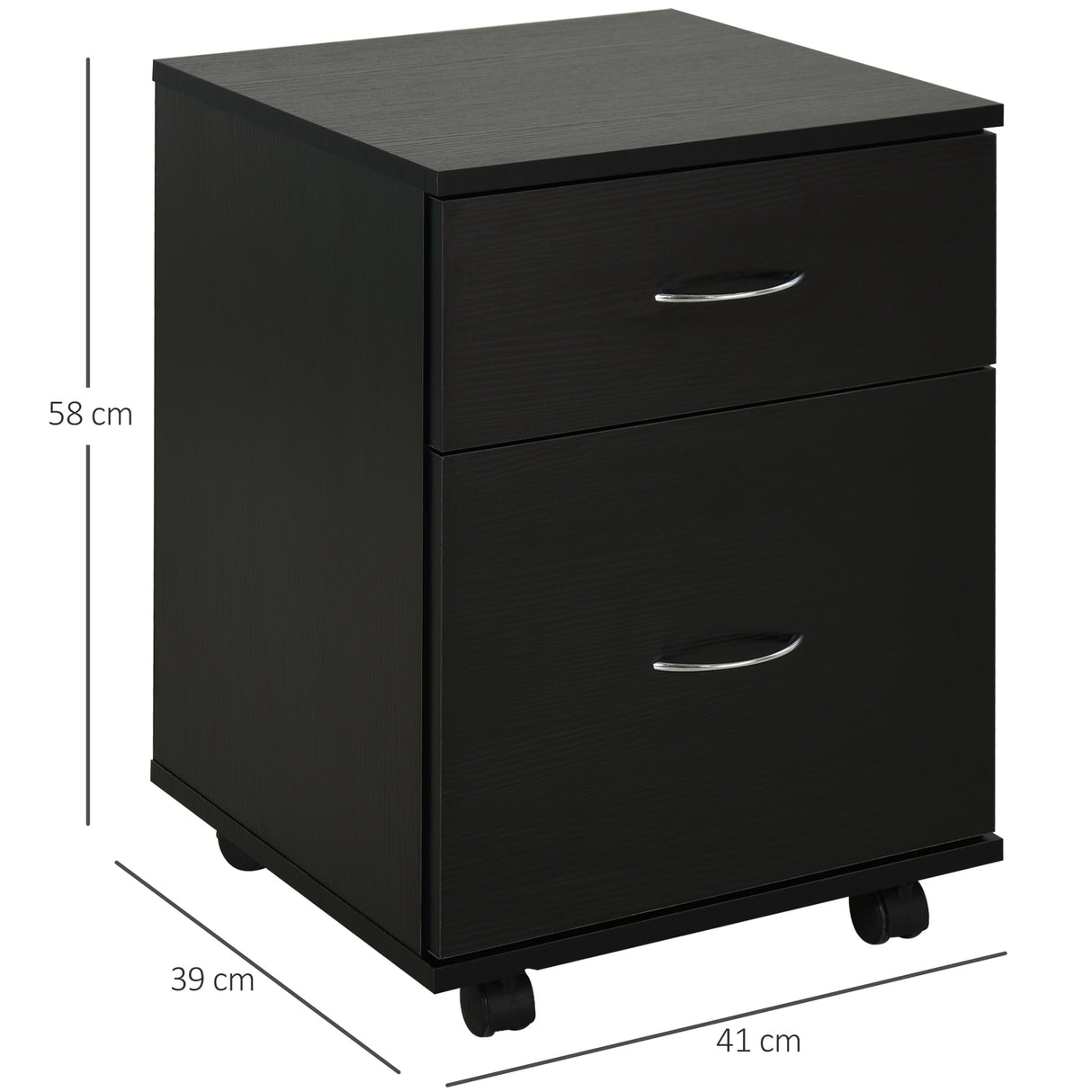 easycomfort easycomfort cassettiera a rotelle da ufficio salvaspazio in legno 41x39x58cm nero ean 8054111844734