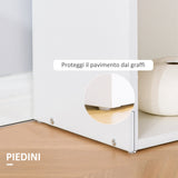 easycomfort easycomfort scrivania computer con libreria salvaspazio tavolo da pranzo per ufficio e studio 120x55x120 cm bianco ean 8054144130781
