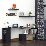 easycomfort easycomfort scrivania angolare per computer con scaffali girevole a 360forma l in legno ean 8054111846684