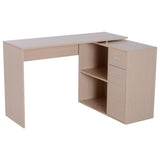 easycomfort easycomfort scrivania moderna per computer girevole con 2 ripiani e 2 cassetti tavolo da pranzo in truciolato 117x82x74 cm color rovere e legno ean 8054111846110