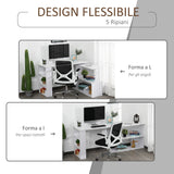 easycomfort easycomfort scrivania ad angolo con 5 ripiani 120 x 100 x 74 5cm bianca ean 8054111845861