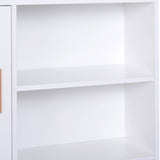 easycomfort easycomfort libreria scaffale multifunzionale salvaspazio con 2 porte da soggiorno pannelli particelle 80 x 23 5 x 123cm bianco ean 8054144132976