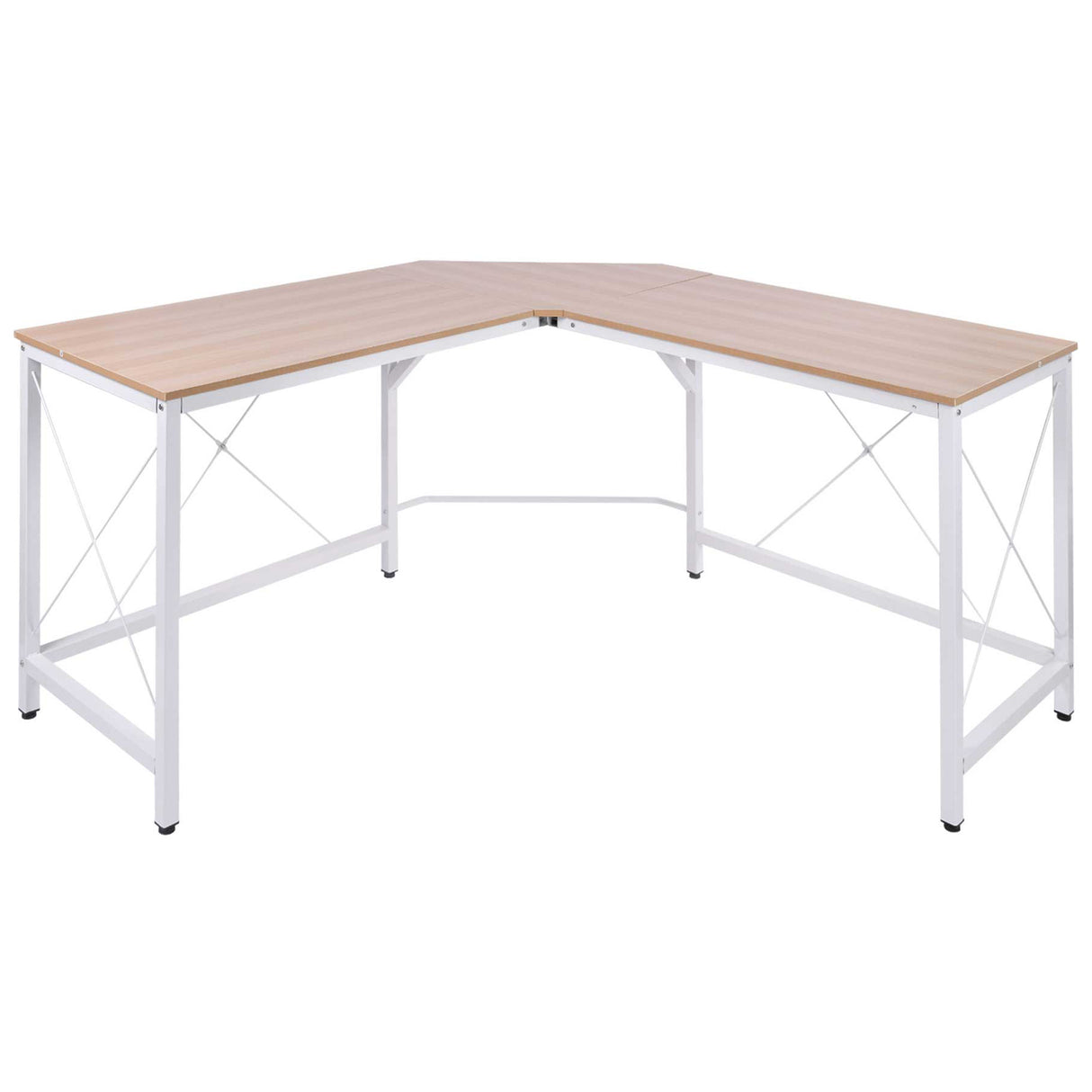 easycomfort easycomfort scrivania angolo spaziosa in legno e metallo rovere e bianco ean 8054144134208