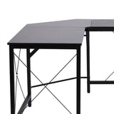 easycomfort easycomfort scrivania spaziosa nera e finitura in rovere perfetta postazione da lavoro per casa e ufficio a forma di l con soluzione angolare finitura in rovere 150x150x76cm nera ean 8054144134499
